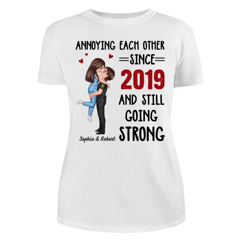 Annoying Each Other Couple Valentine‘s Day Gifts by Occupation Gift For Her Gift For Him Firefighter, Nurse, Police Officer Personalized Shirt - Image 9