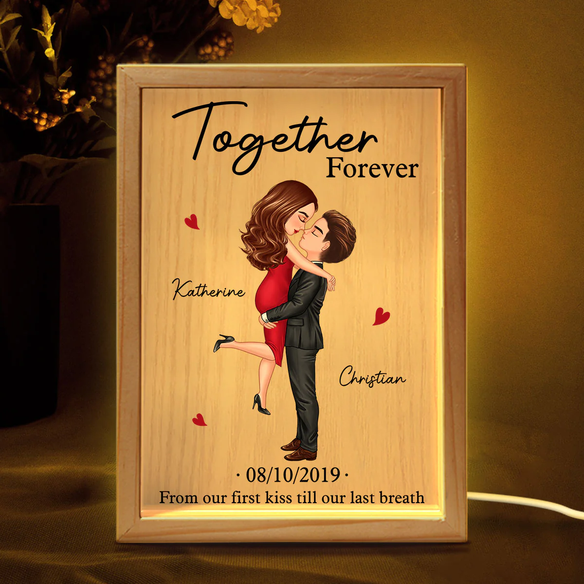 Annoying Each Other Together Forever, Couple Personalized Frame Light Box, Anniversary Gift For Her, Gift For Him