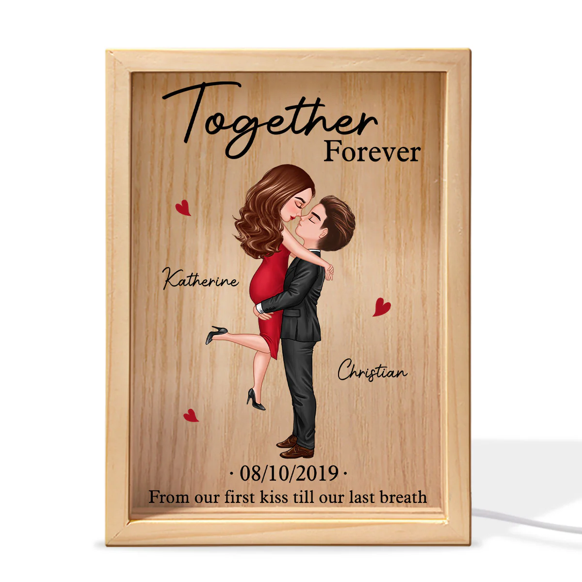 Annoying Each Other Together Forever, Couple Personalized Frame Light Box, Anniversary Gift For Her, Gift For Him - Image 2