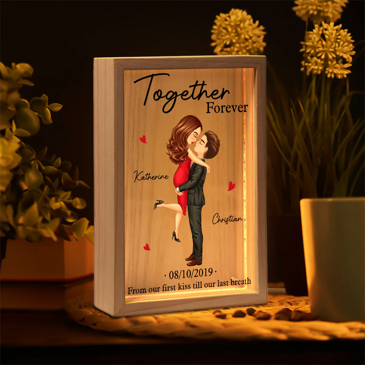 Annoying Each Other Together Forever, Couple Personalized Frame Light Box, Anniversary Gift For Her, Gift For Him - Image 3