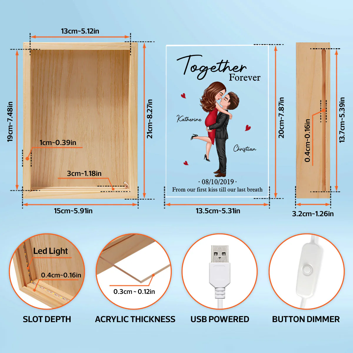 Annoying Each Other Together Forever, Couple Personalized Frame Light Box, Anniversary Gift For Her, Gift For Him - Image 5