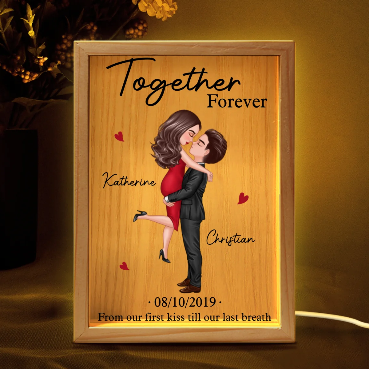 Annoying Each Other Together Forever, Couple Personalized Frame Light Box, Anniversary Gift For Her, Gift For Him - Image 7
