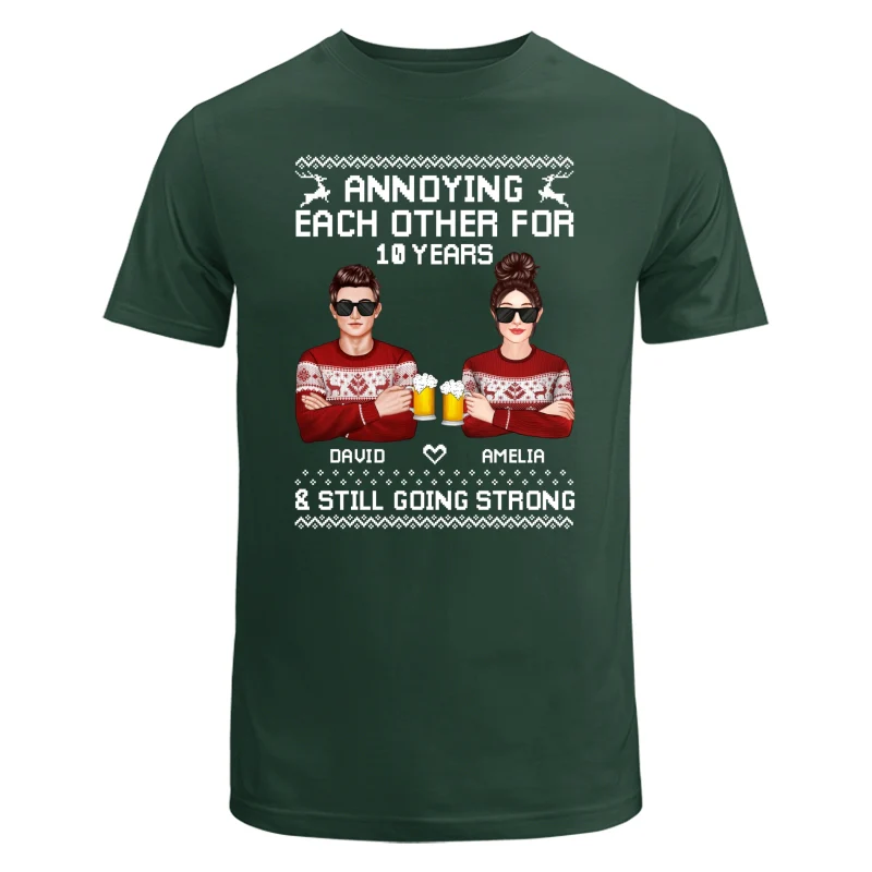 Annoying Each Other Ugly Sweater Pattern Christmas Personalized Shirt - Image 6