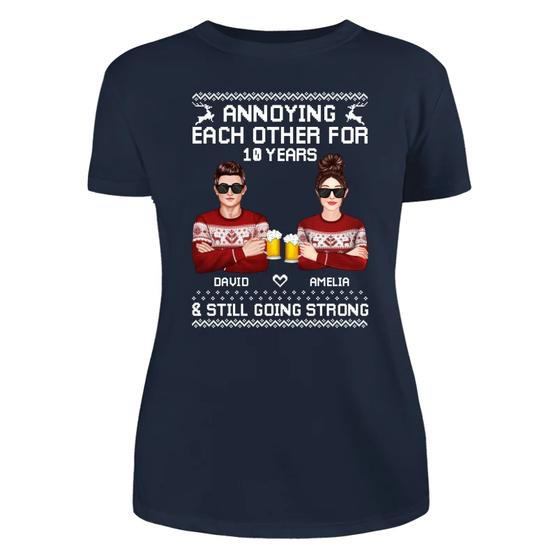 Annoying Each Other Ugly Sweater Pattern Christmas Personalized Shirt - Image 8