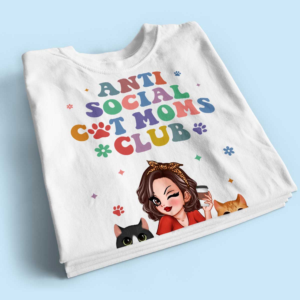Anti Social Cat Mom Club Pesonalized Shirt - Image 2