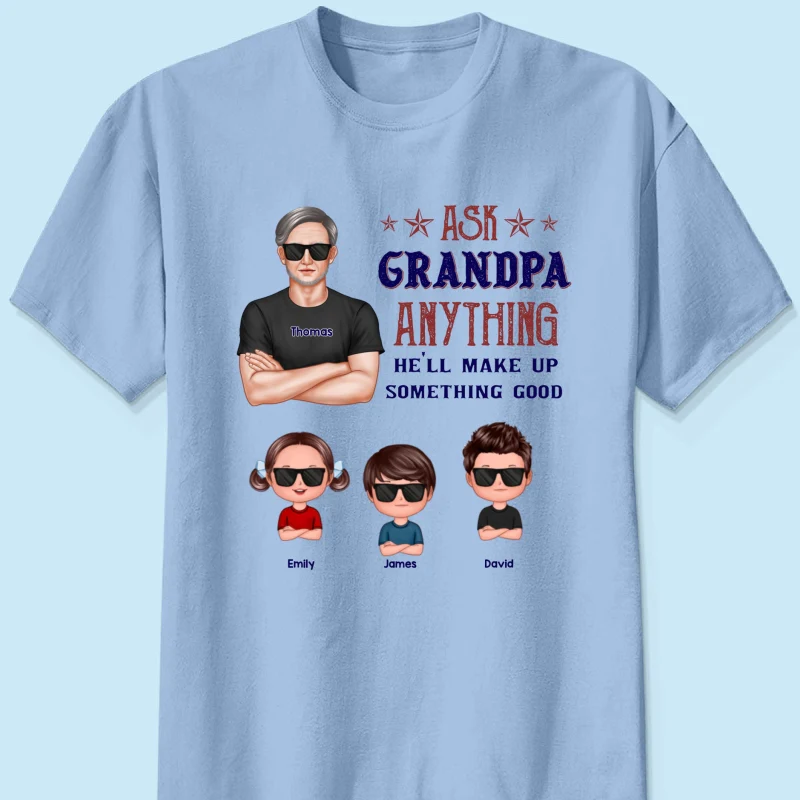 Ask Grandpa Anything - Personalized Shirt - Funny Father's Day Shirt For Husband, Dad, Grandpa - Image 12