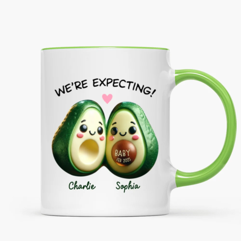 Avocado Couple Expecting Parents Pregnancy Announcement Keepsake Personalized Mug - Image 15