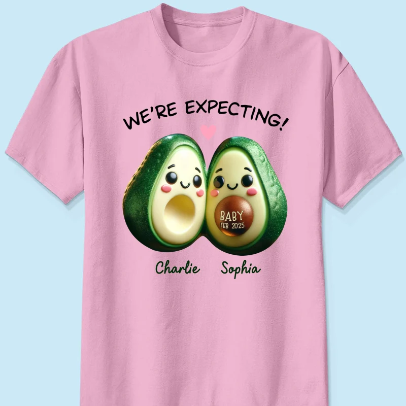 Avocado Couple Expecting Parents Pregnancy Announcement Keepsake Personalized Shirt - Image 10