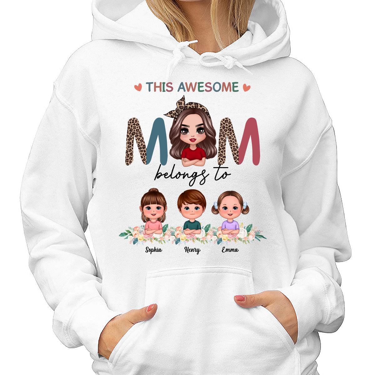 Awesome Mom Belongs To Doll Kids Half Leopard Colorful Personalized Shirt - Image 4