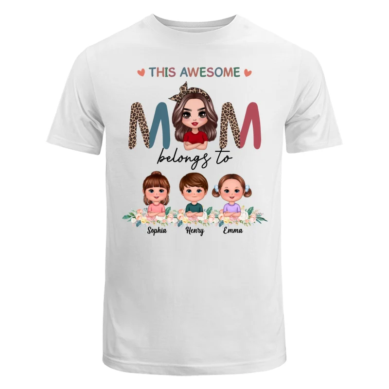Awesome Mom Belongs To Doll Kids Half Leopard Colorful Personalized Shirt - Image 5