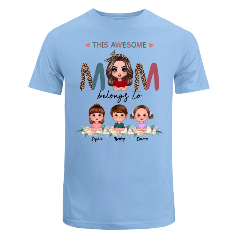 Awesome Mom Belongs To Doll Kids Half Leopard Colorful Personalized Shirt - Image 8