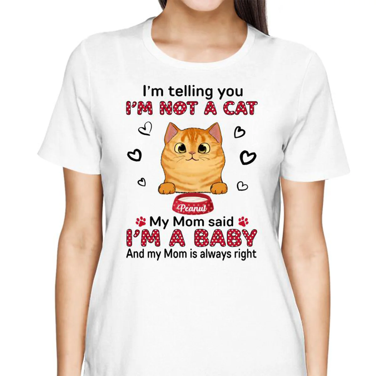 Baby Cats Polka Dot Cat Mom Personalized Shirt - Image 2