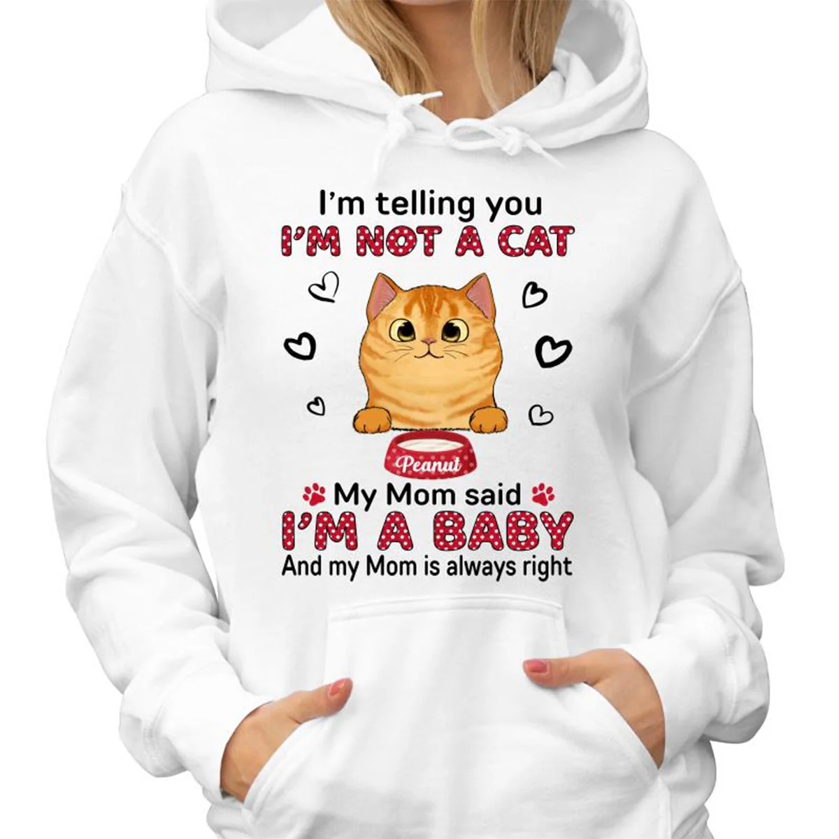 Baby Cats Polka Dot Cat Mom Personalized Shirt - Image 4