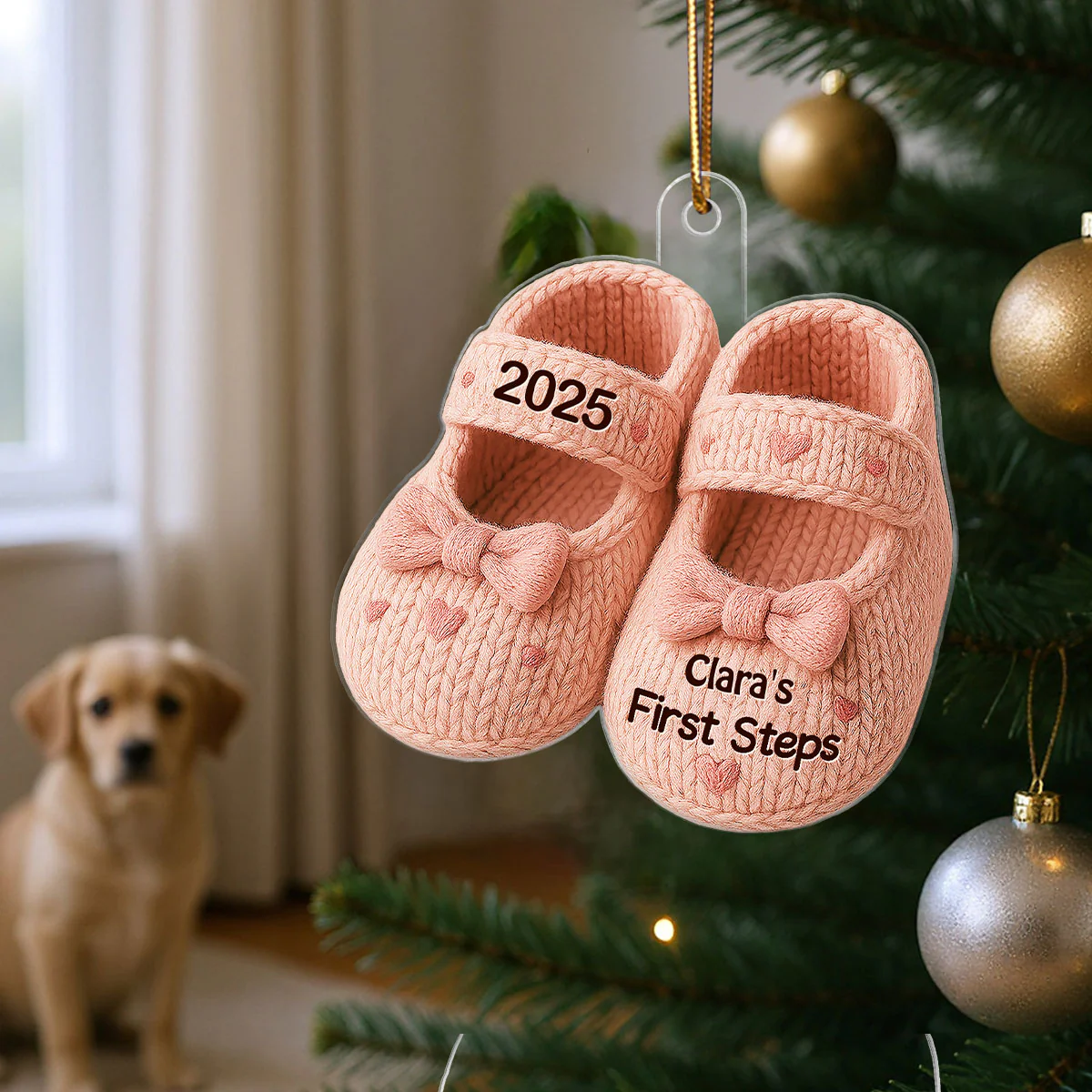 Baby First Step First Christmas Christmas Personalized Flat Acrylic Ornament - Image 3
