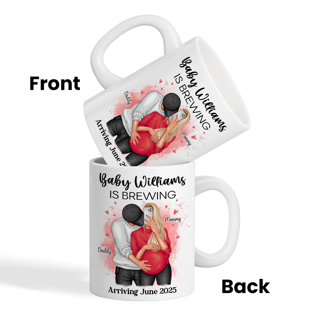 Baby Is Brewing Pregnancy Kissing Couple Personalized Mug Expecting Mom Gift, Expecting Parents Gift, Gift - Image 10