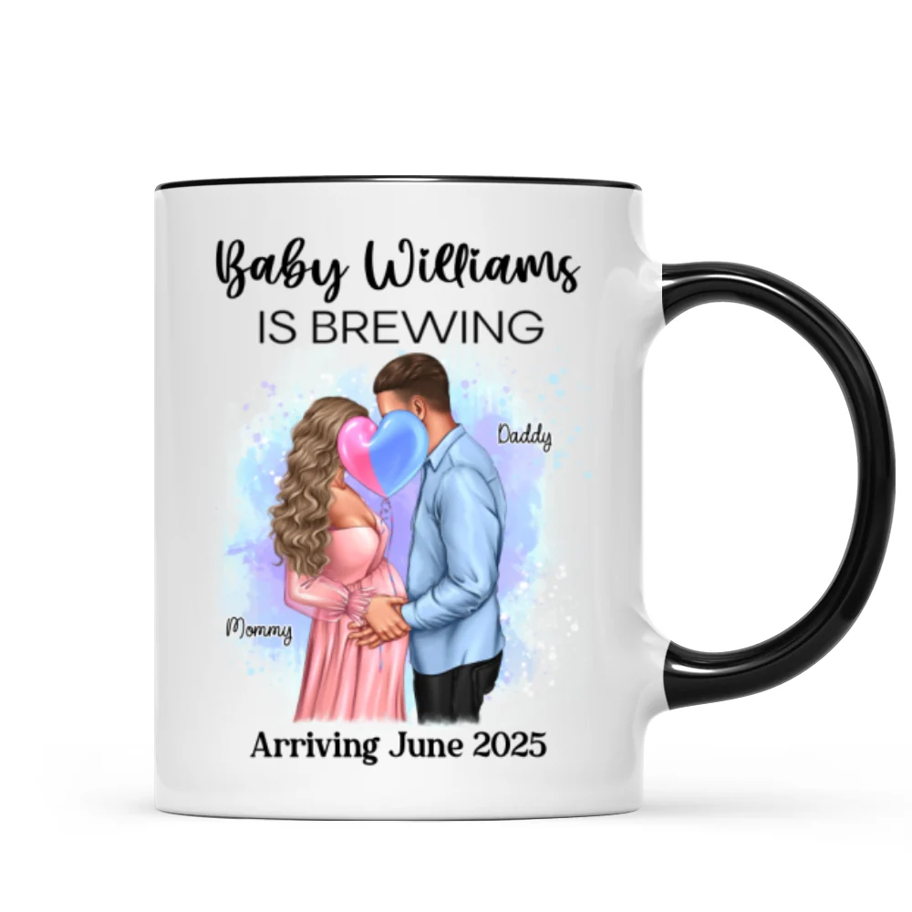 Baby Is Brewing Pregnancy Kissing Couple Personalized Mug Expecting Mom Gift, Expecting Parents Gift, Gift - Image 12