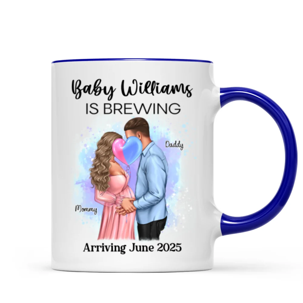 Baby Is Brewing Pregnancy Kissing Couple Personalized Mug Expecting Mom Gift, Expecting Parents Gift, Gift - Image 13