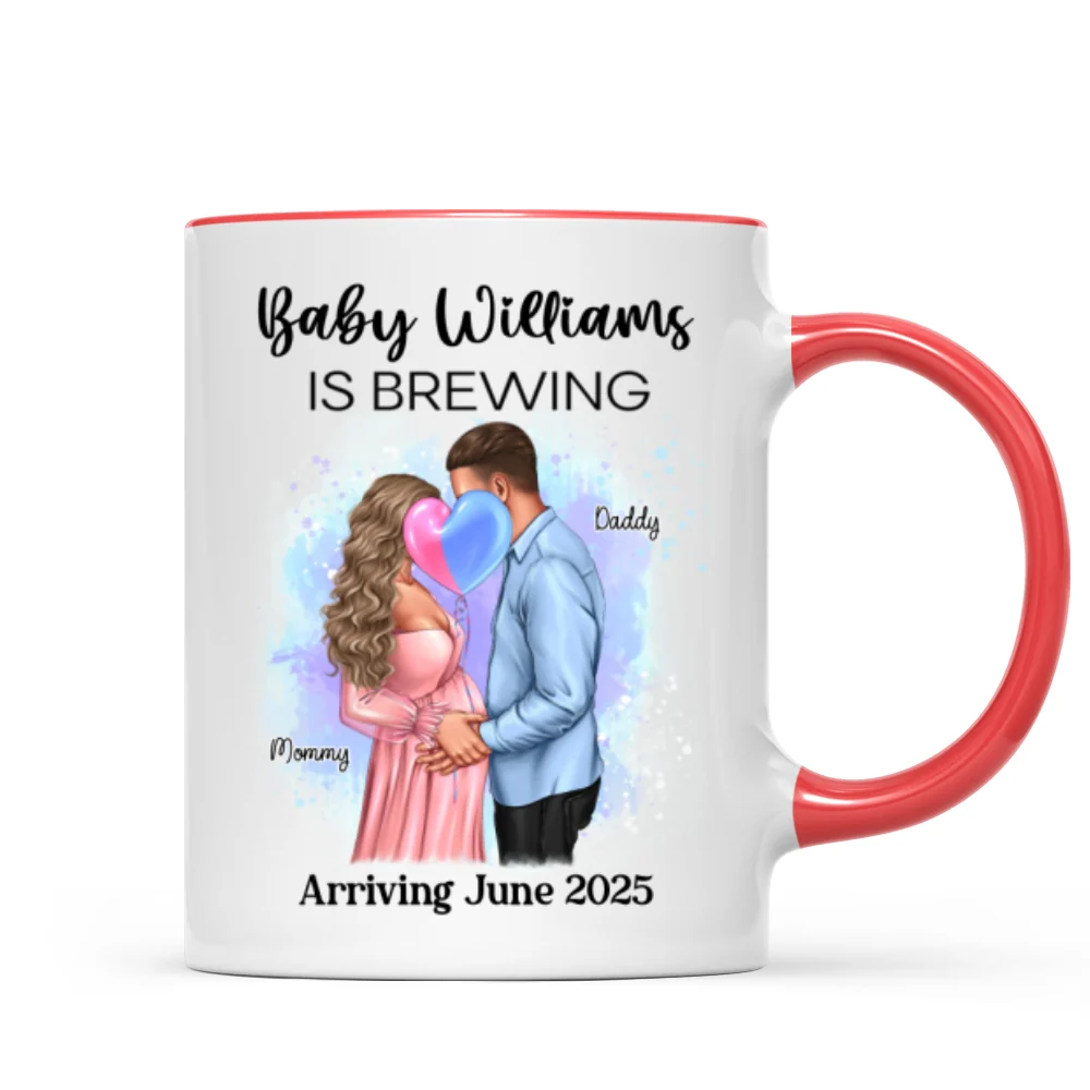 Baby Is Brewing Pregnancy Kissing Couple Personalized Mug Expecting Mom Gift, Expecting Parents Gift, Gift - Image 14