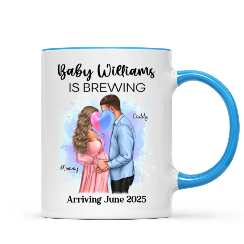 Baby Is Brewing Pregnancy Kissing Couple Personalized Mug Expecting Mom Gift, Expecting Parents Gift, Gift - Image 15