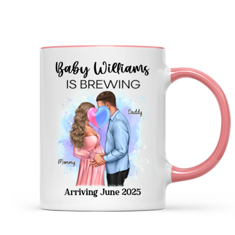 Baby Is Brewing Pregnancy Kissing Couple Personalized Mug Expecting Mom Gift, Expecting Parents Gift, Gift - Image 16