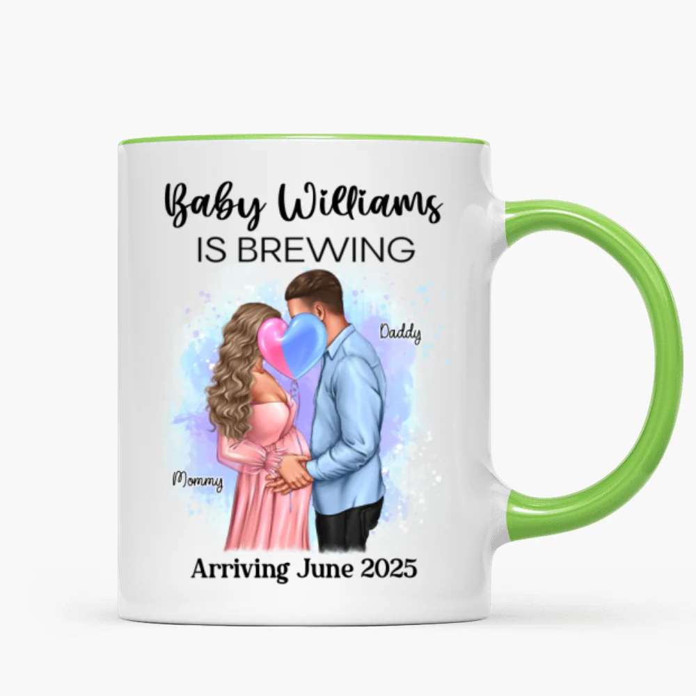Baby Is Brewing Pregnancy Kissing Couple Personalized Mug Expecting Mom Gift, Expecting Parents Gift, Gift - Image 17