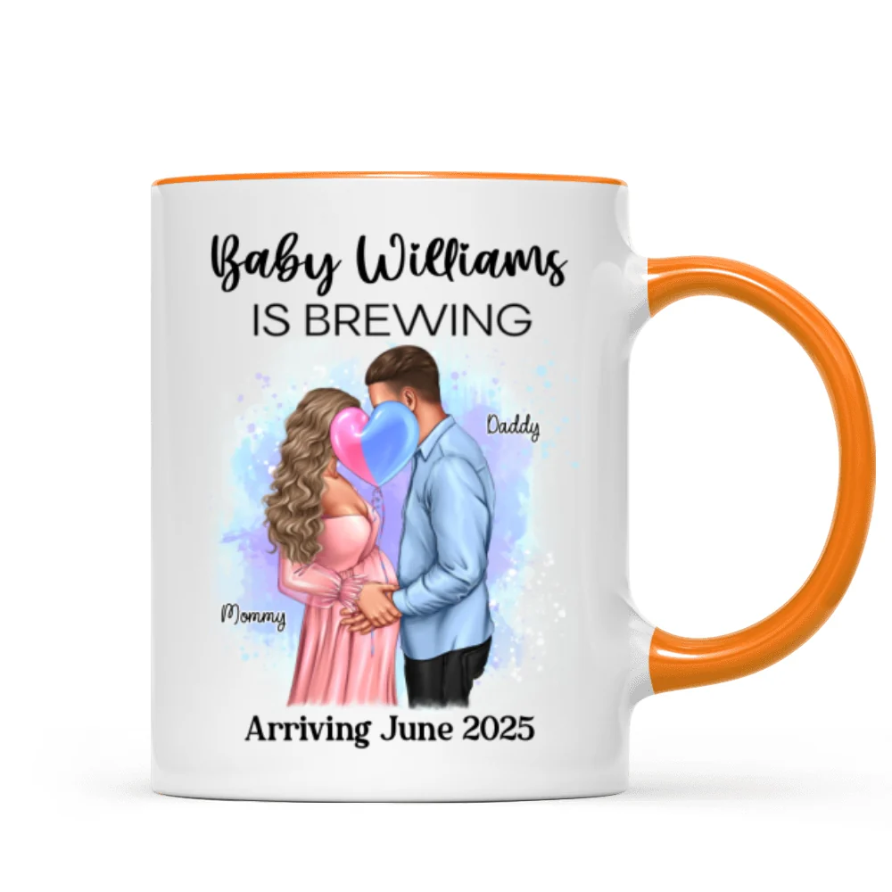 Baby Is Brewing Pregnancy Kissing Couple Personalized Mug Expecting Mom Gift, Expecting Parents Gift, Gift - Image 18