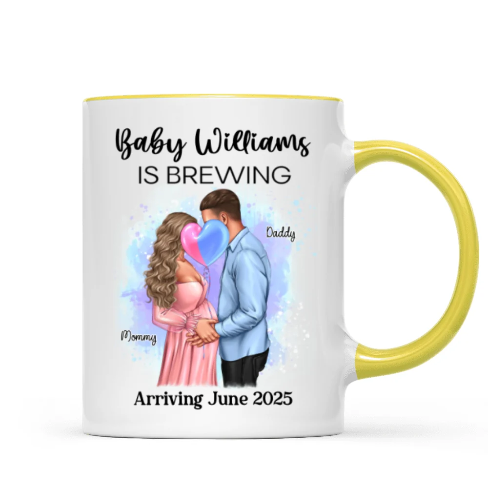 Baby Is Brewing Pregnancy Kissing Couple Personalized Mug Expecting Mom Gift, Expecting Parents Gift, Gift - Image 19