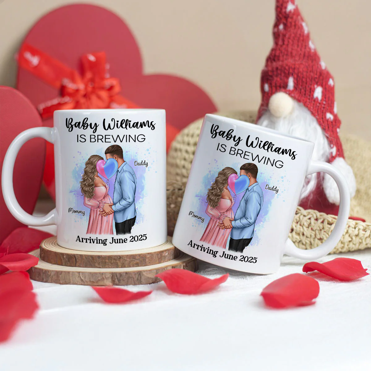 Baby Is Brewing Pregnancy Kissing Couple Personalized Mug Expecting Mom Gift, Expecting Parents Gift, Gift - Image 9