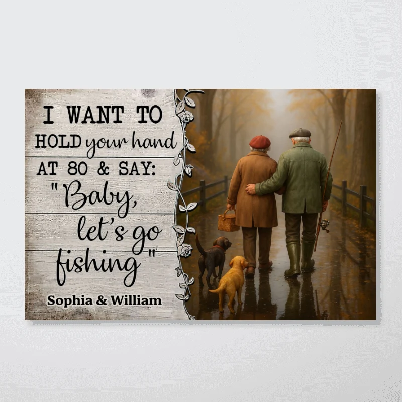 Baby Let's Go Fishing Old Couple - Personalized Poster - Heartwarming Gift For Him, For Her, For Couple - Image 12