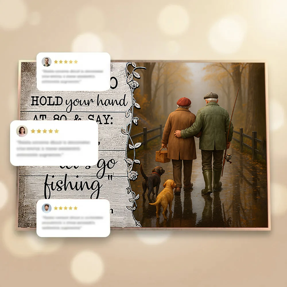 Baby Let's Go Fishing Old Couple - Personalized Poster - Heartwarming Gift For Him, For Her, For Couple - Image 7
