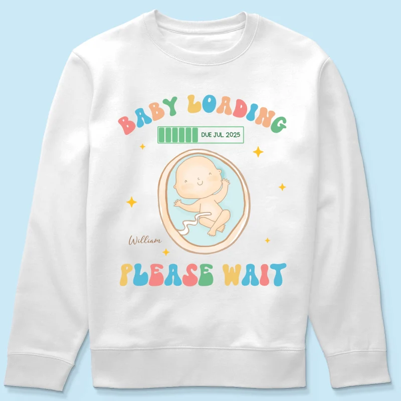 Baby Loading Please Wait Personalized Shirt for New Mom, Pregnancy Announcement Gift for Her, Cute Baby Announcement Shirt for Pregnancy Reveal Shirt - Image 21