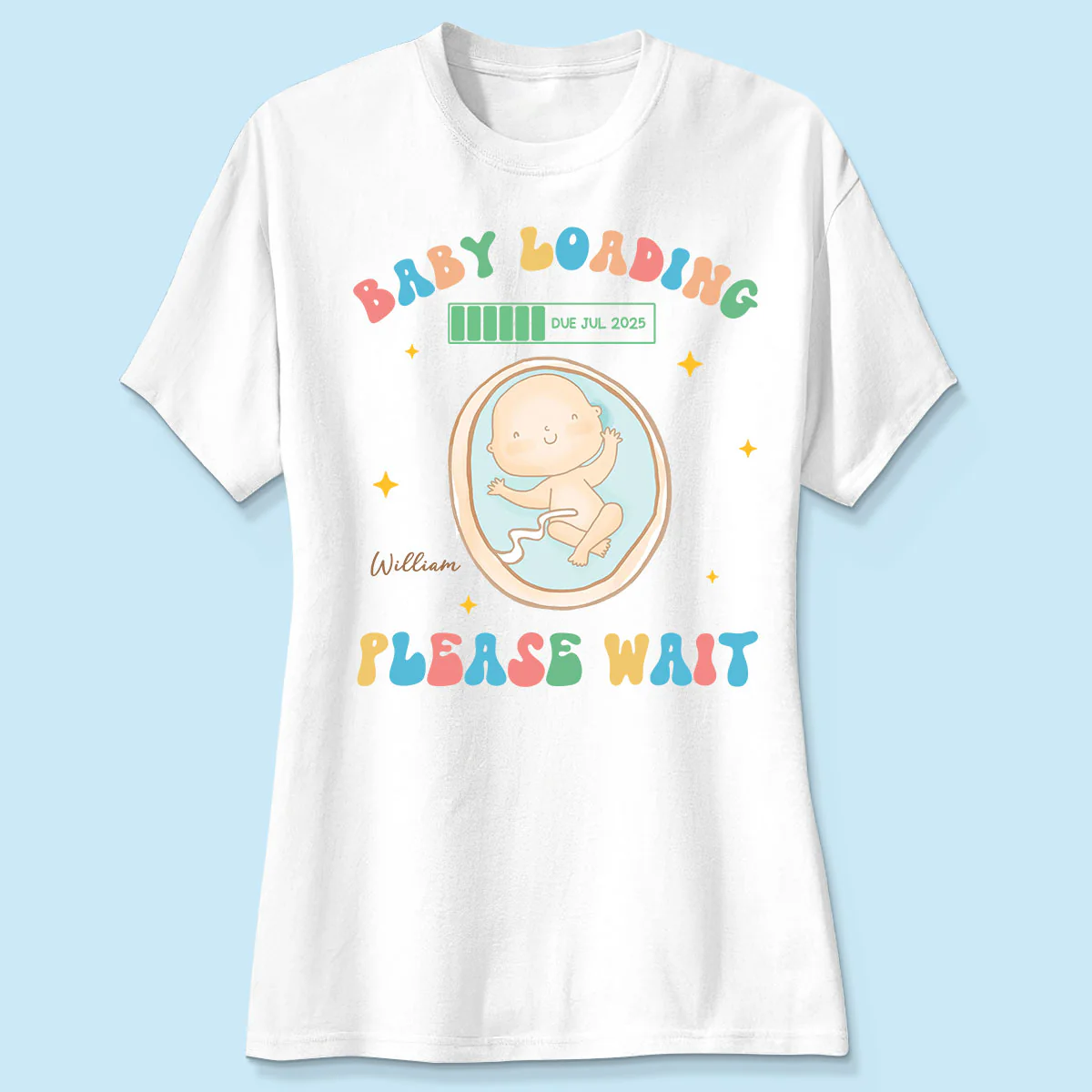 Baby Loading Please Wait Personalized Shirt for New Mom, Pregnancy Announcement Gift for Her, Cute Baby Announcement Shirt for Pregnancy Reveal Shirt - Image 7