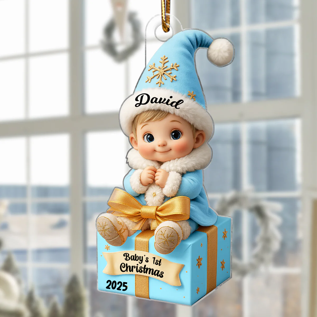 Baby Newborn Gift Box Personalized 3D Effect Acrylic Ornament, Lovely Keepsake to Celebrate Little Miracle - Image 2
