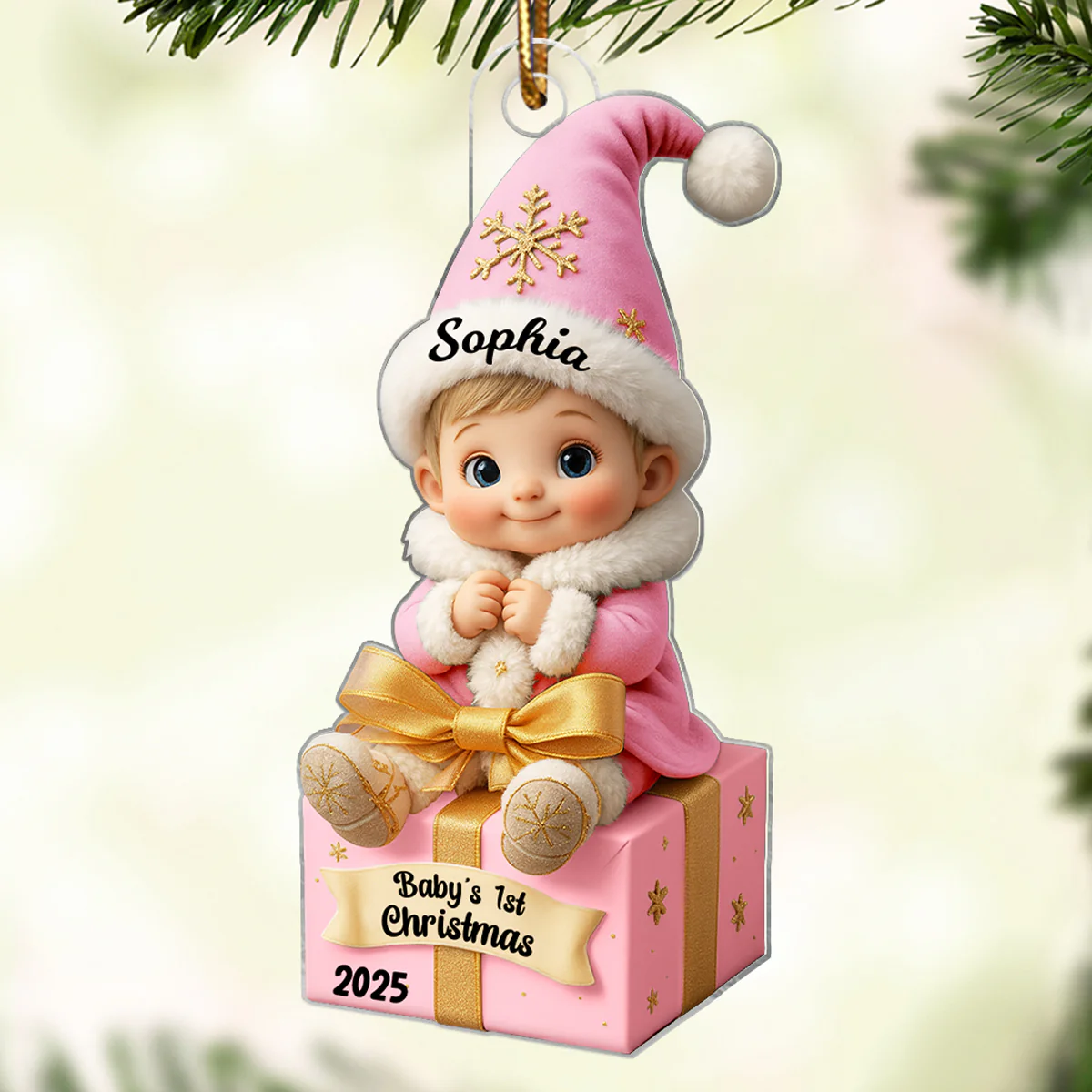 Baby Newborn Gift Box Personalized 3D Effect Acrylic Ornament, Lovely Keepsake to Celebrate Little Miracle - Image 6