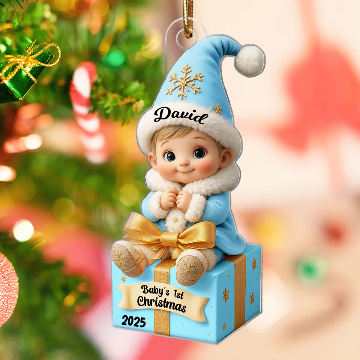 Baby Newborn Gift Box Personalized 3D Effect Acrylic Ornament, Lovely Keepsake to Celebrate Little Miracle - Image 8