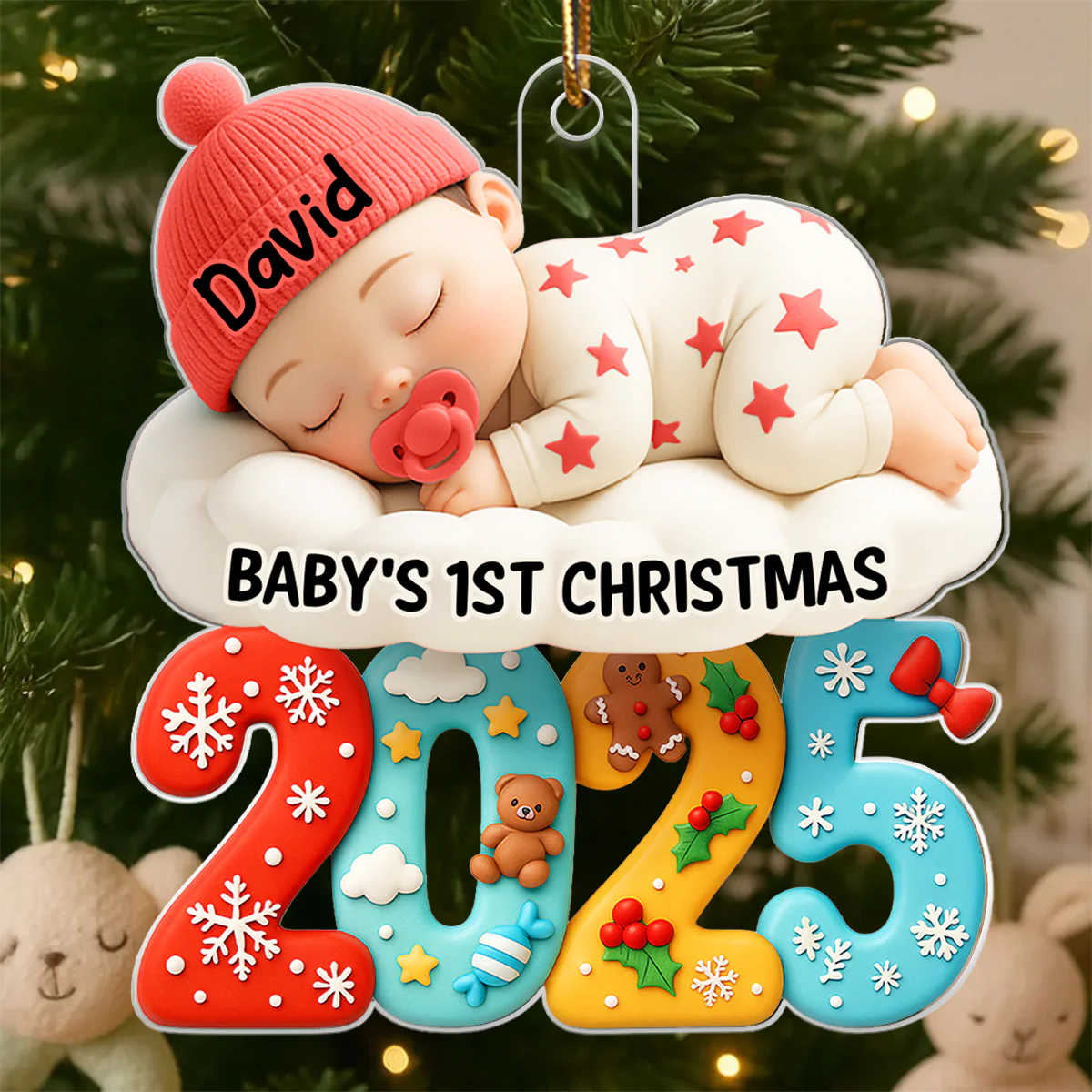 Baby's 1st Christmas 2025 - Personalized Acrylic Ornament - Unique Christmas Gift For New Parent, Newborn Keepsake - Image 11