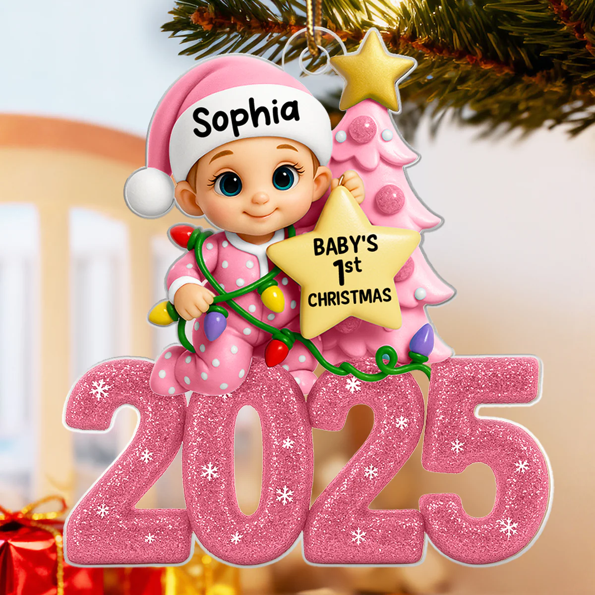 Baby's 1st Christmas 2025 - Personalized Acrylic Ornament - Unique Christmas Gift For New Parent, Newborn Keepsake - Image 12