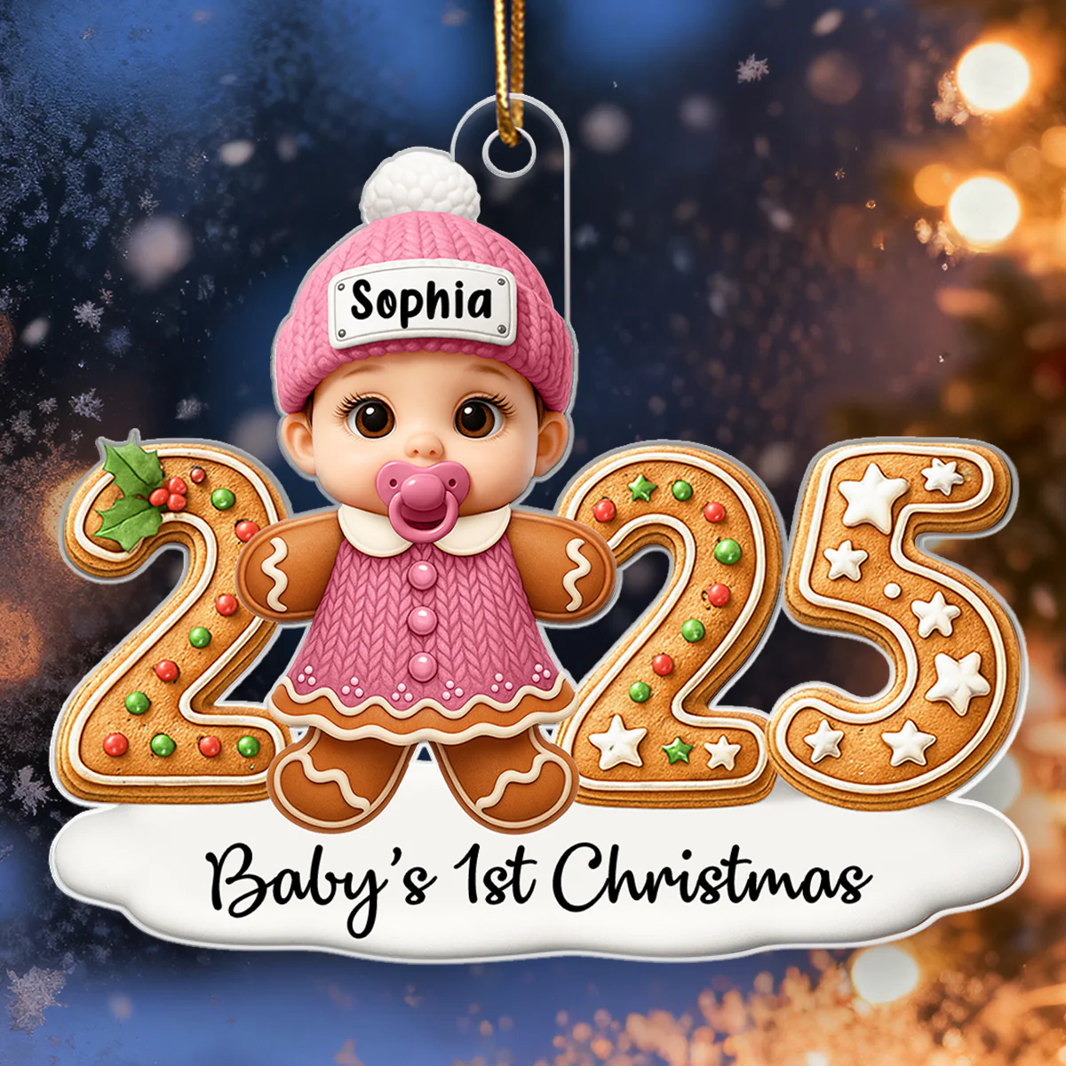 Baby's 1st Christmas 2025 - Personalized Acrylic Ornament - Unique Christmas Gift For New Parent, Newborn Keepsake - Image 6