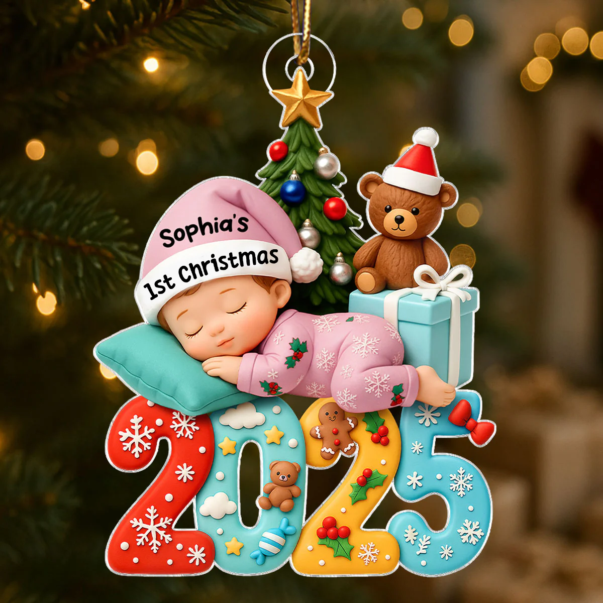 Baby's 1st Christmas 2025 - Personalized Acrylic Ornament - Unique Christmas Gift For New Parent, Newborn Keepsake - Image 9