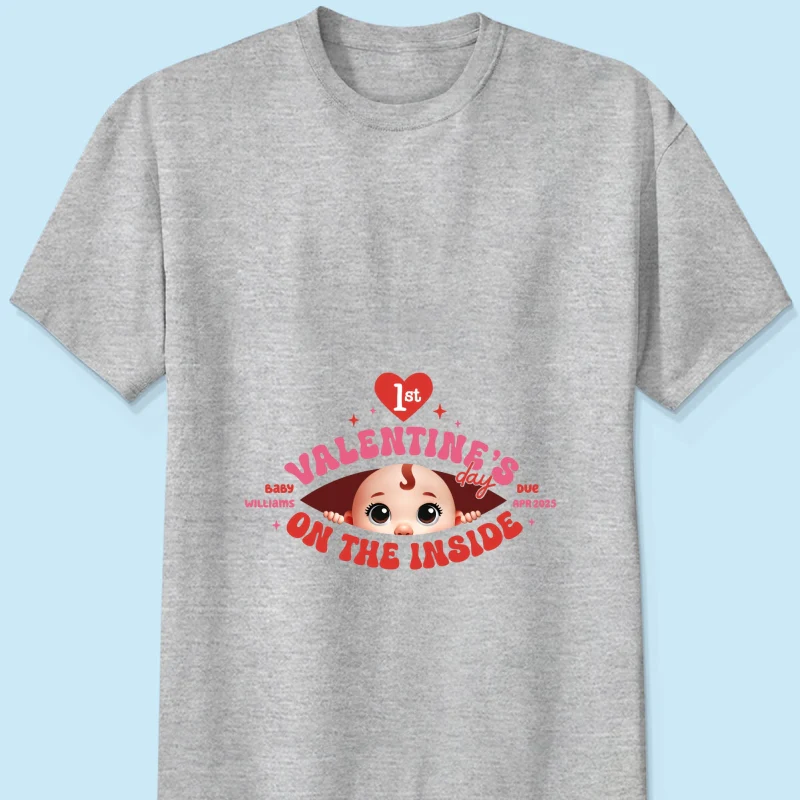 Baby's First On The Inside Personalized Shirt, Custom Pregnancy Reveal Shirt, Expecting Mom - Image 10