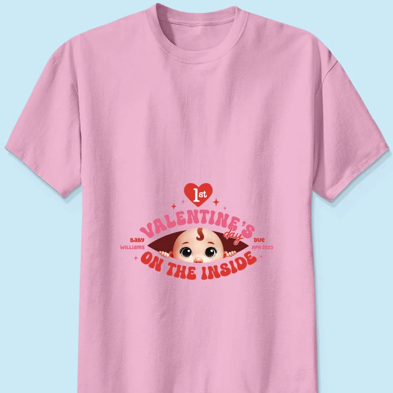 Baby's First On The Inside Personalized Shirt, Custom Pregnancy Reveal Shirt, Expecting Mom - Image 11