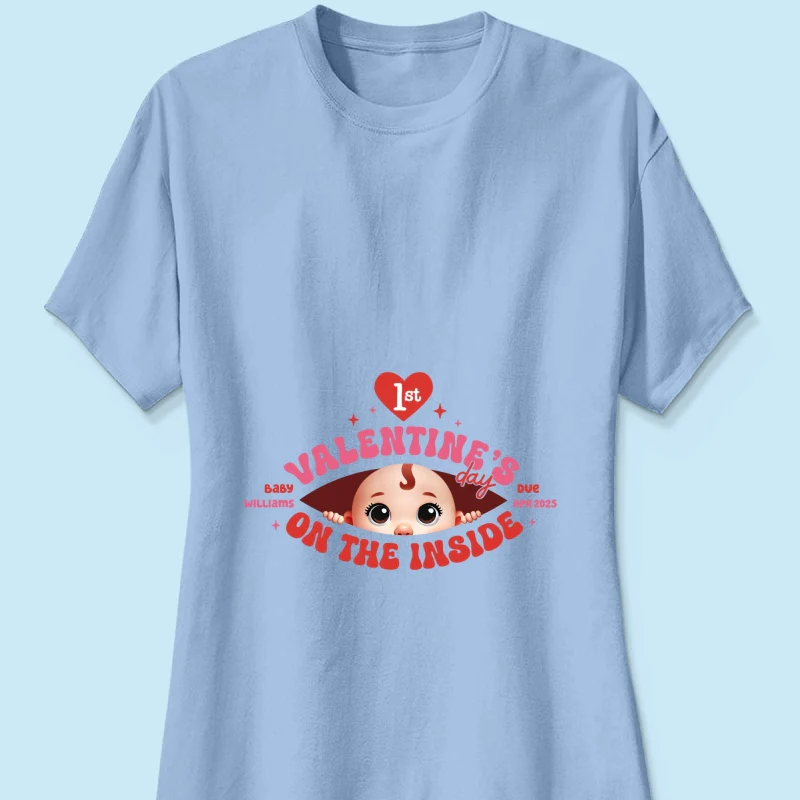 Baby's First On The Inside Personalized Shirt, Custom Pregnancy Reveal Shirt, Expecting Mom - Image 16