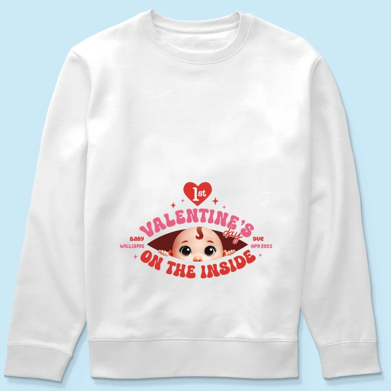 Baby's First On The Inside Personalized Shirt, Custom Pregnancy Reveal Shirt, Expecting Mom - Image 21