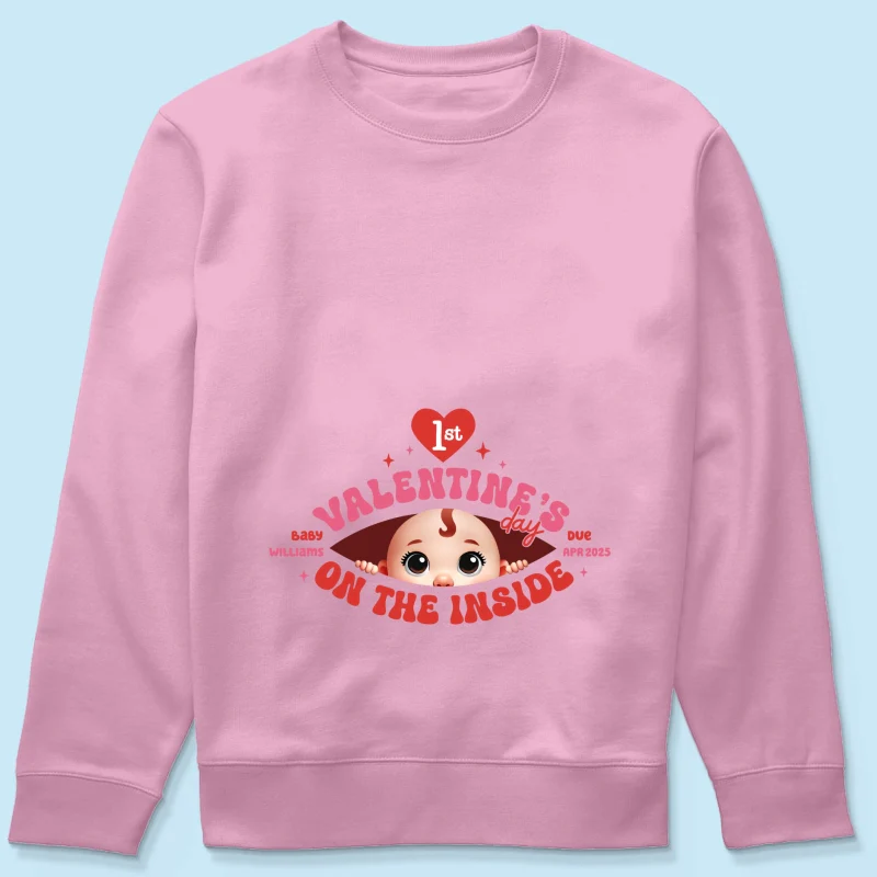 Baby's First On The Inside Personalized Shirt, Custom Pregnancy Reveal Shirt, Expecting Mom - Image 23