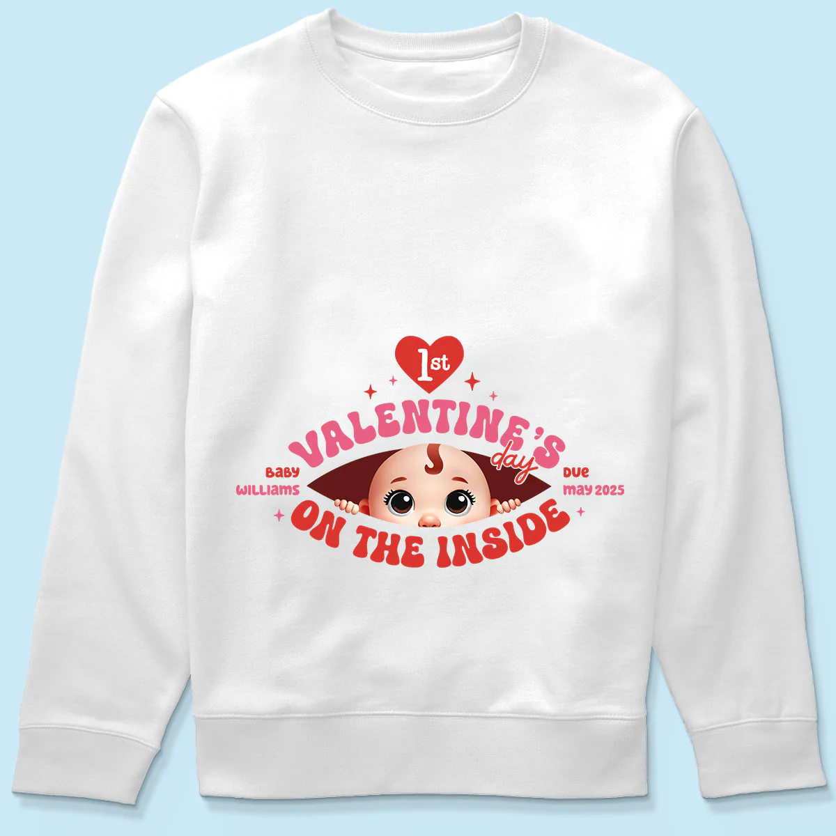 Baby's First On The Inside Personalized Shirt, Custom Pregnancy Reveal Shirt, Expecting Mom - Image 8