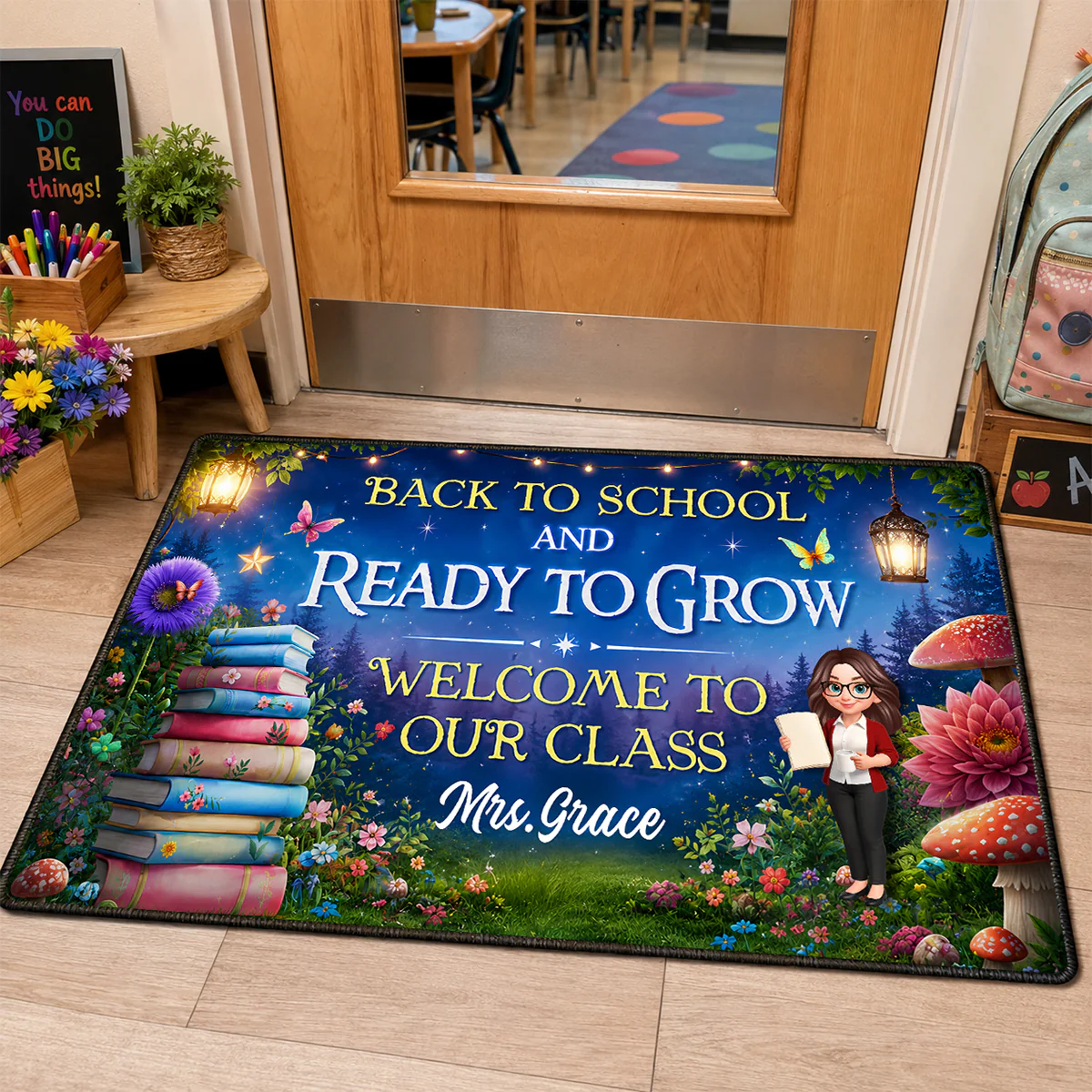 Back To School And Ready To Grow - Personalized Doormat - Back To School Gift For Teacher, Classroom Decor - Image 6