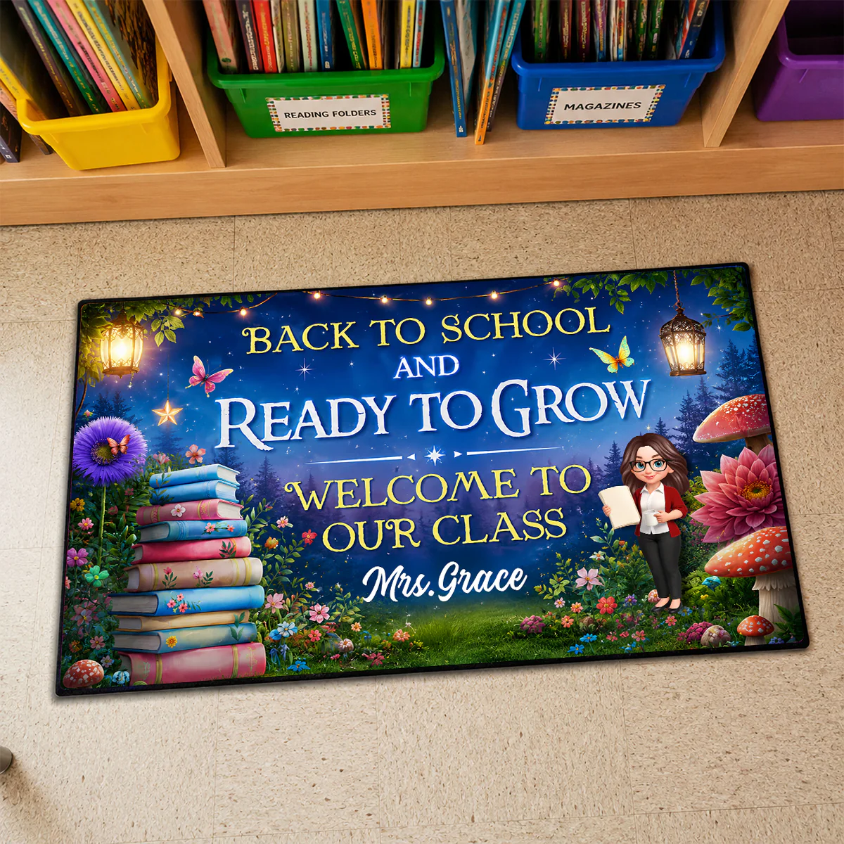 Back To School And Ready To Grow - Personalized Doormat - Back To School Gift For Teacher, Classroom Decor - Image 8