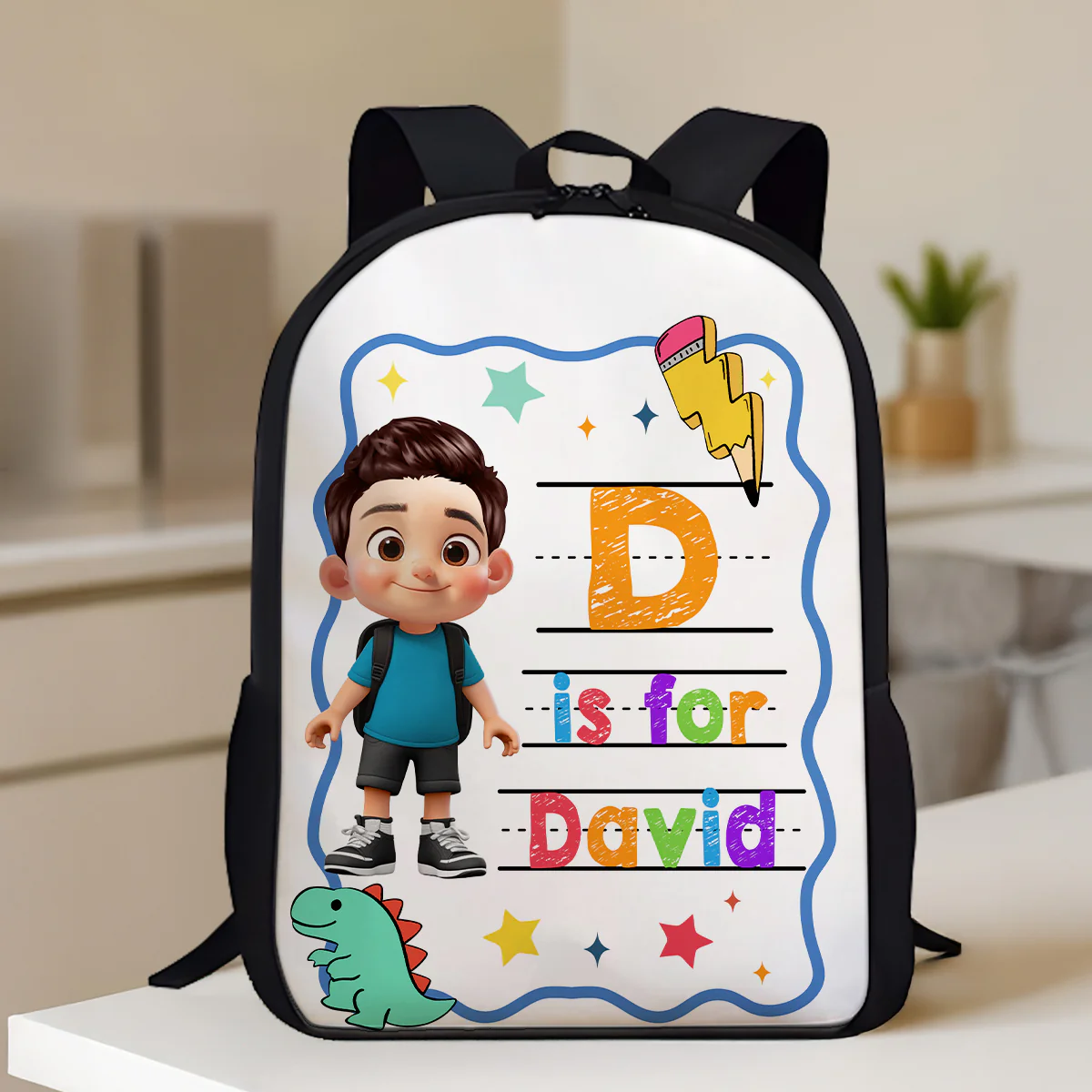 Back To School Gift For Kid, Custom Name Retro Personalized Backpack - Image 10