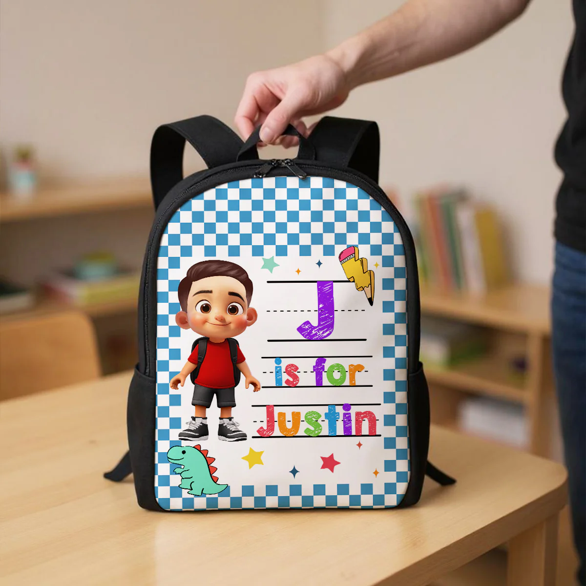Back To School Gift For Kid, Custom Name Retro Personalized Backpack - Image 11
