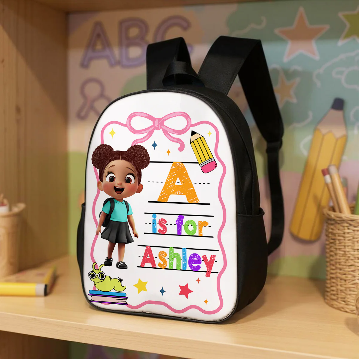 Back To School Gift For Kid, Custom Name Retro Personalized Backpack - Image 8